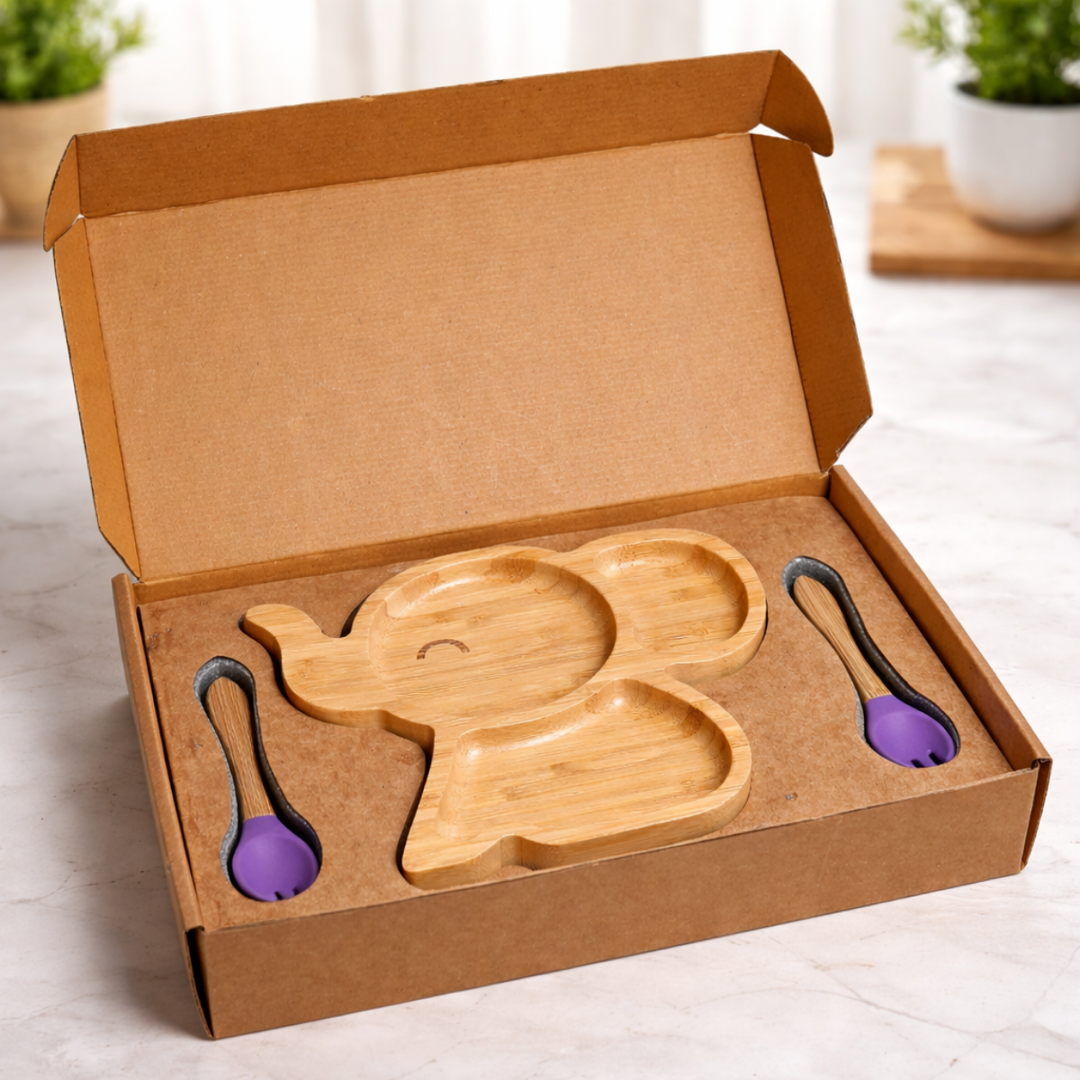 ADORABLE ELEPHANT DESIGN — Cute elephant-shaped section plate that turns mealtimes into a fun experience for toddlers and kids