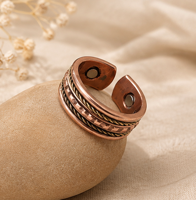 Bamboology Trends Adjustable Copper Magnetic Elite Ring for Men & Women | Pure Copper Ring with Magnets | Ayurvedic Wellness Ring