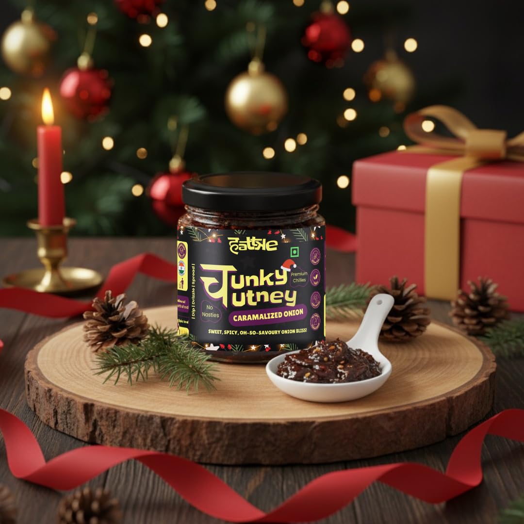 Hattke Chunky Chutney - Caramalized Onion 175g | Homemade Caramelised Onion Chutney (Pyaaz ki Chutney) | 100% Natural Ingredients | Limited Edition
