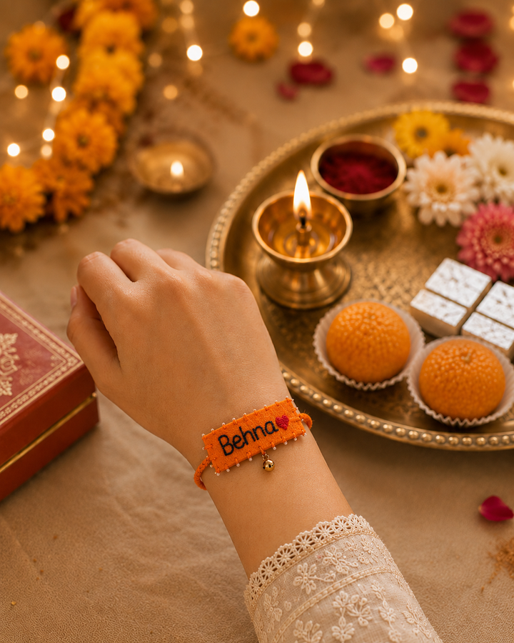 Behna Forever Rakhi | Handmade Hand-Embroidered Rakhi for Sister