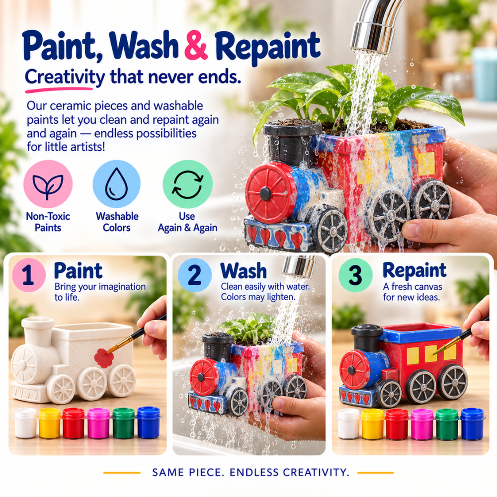 DIY Planter Painting Kit - Train