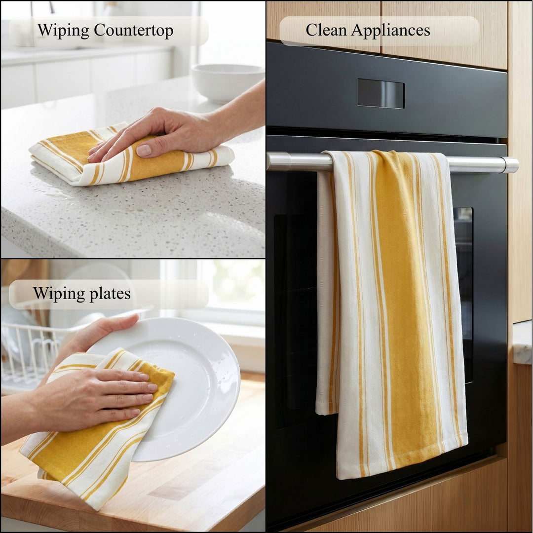 Striped Cotton Dish Towels ( Set of 2 )