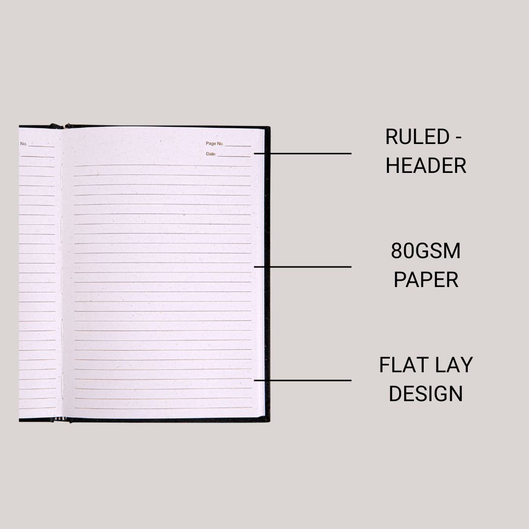 Hōō Living A5 Notebook 160 Pages made from Upcycled Used Sanitary Napkins - Paperboard/Upcycled Spent Barley Paper Cover