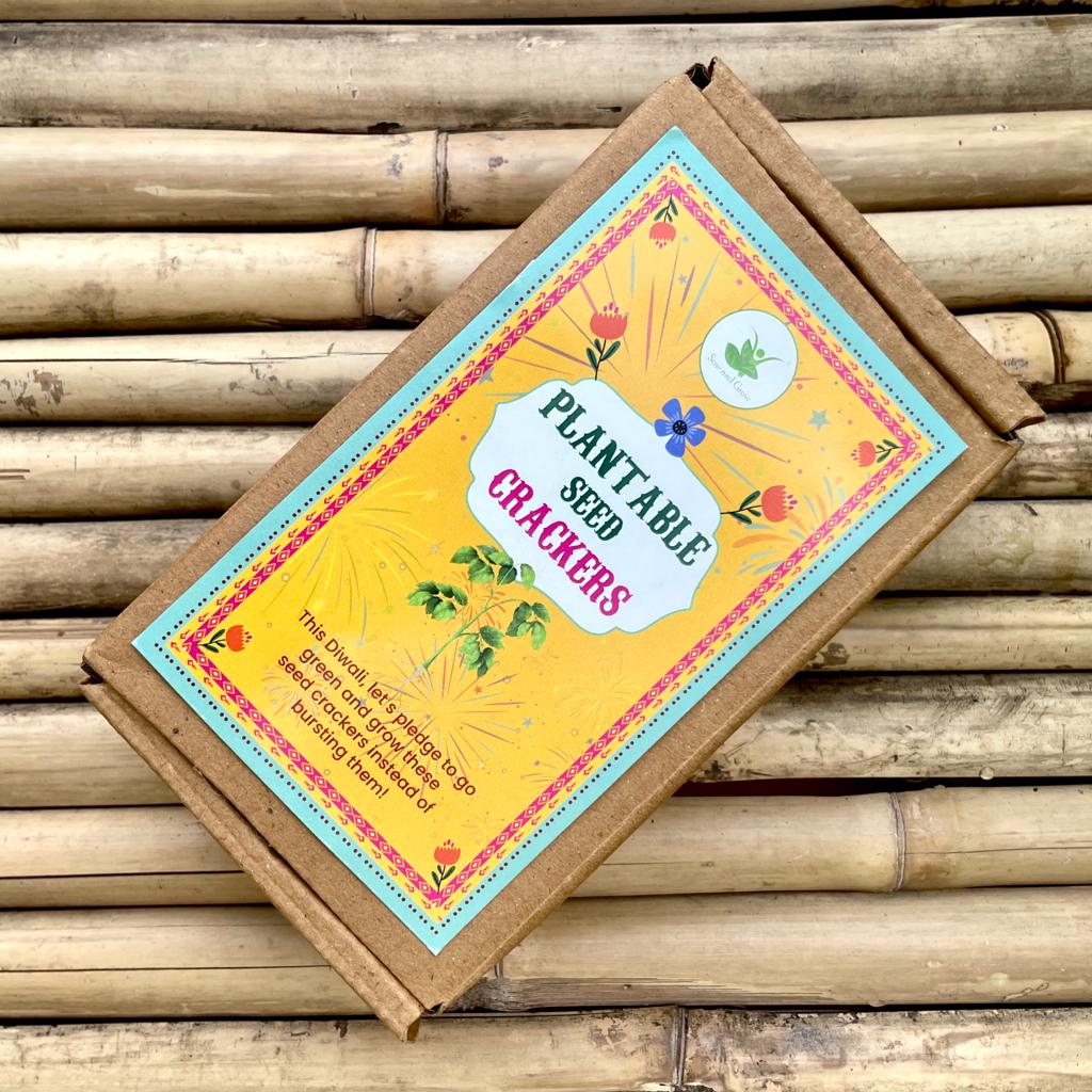Sow and Grow Plantable Seed Crackers | Set of 5 Diwali Themed Seed Bombs | Beej Pataka | Diwali Seed Balls