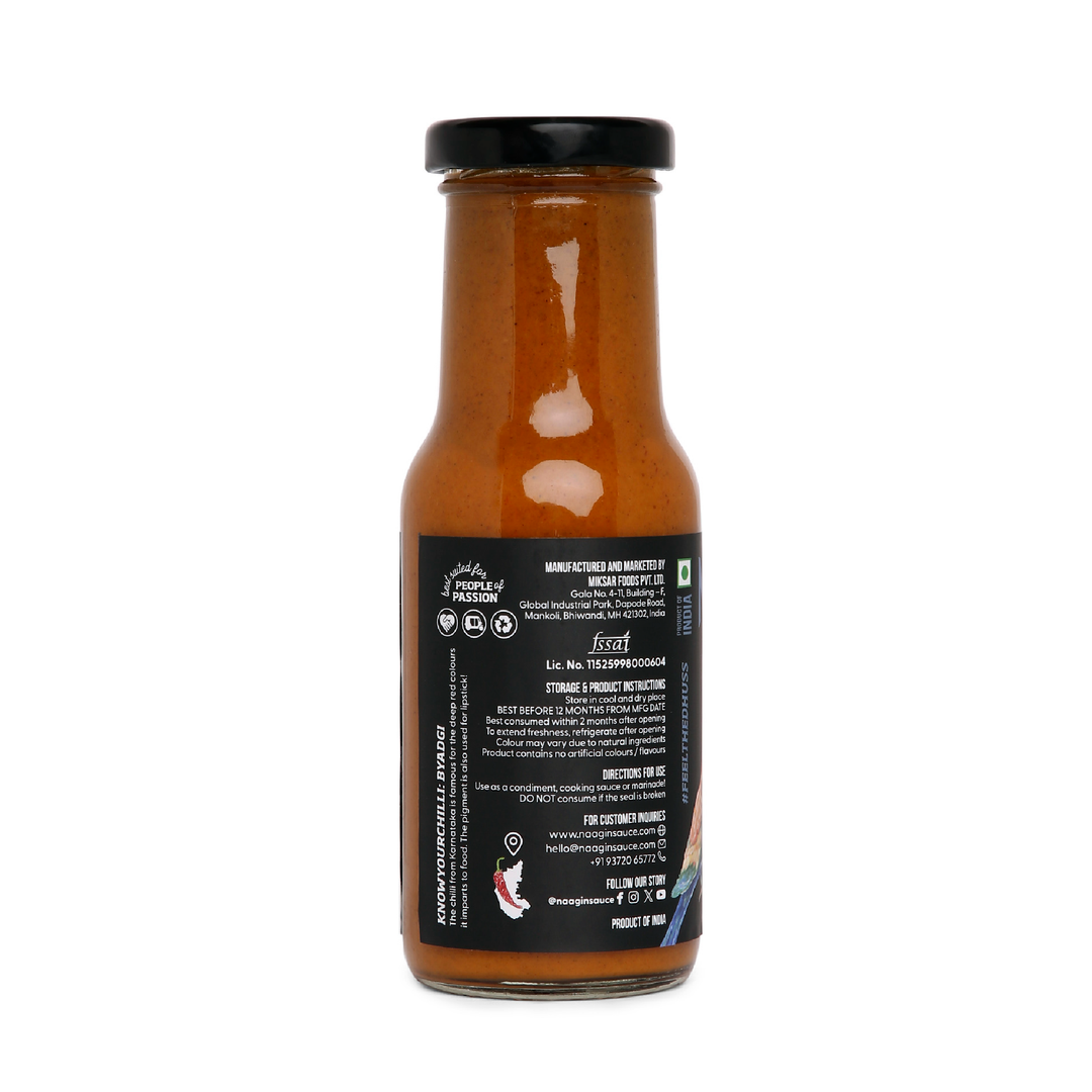 Naagin Sauce Indian Hot Sauce- The 65 (230g) | Mildly Spicy | Made with Fresh Vegetables and Premium Byadgi Chillies