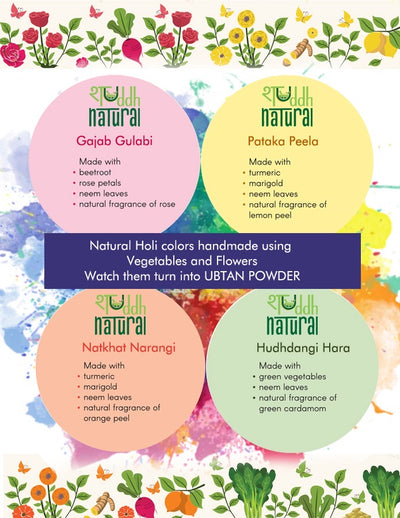 Ubtan Based Herbal Gulal | Ayurvedic Thandai Powder | Holi Gift Hamper | Set of 6