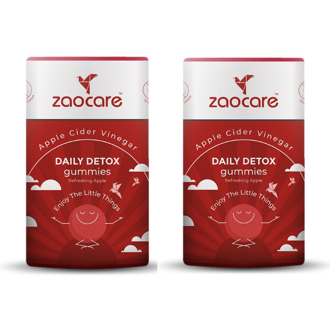 Zaocare Daily Detox Gummies | For fat loss | With Apple Cider Vinegar, Vitamin B6, Vitamin B12 and Folic Acid