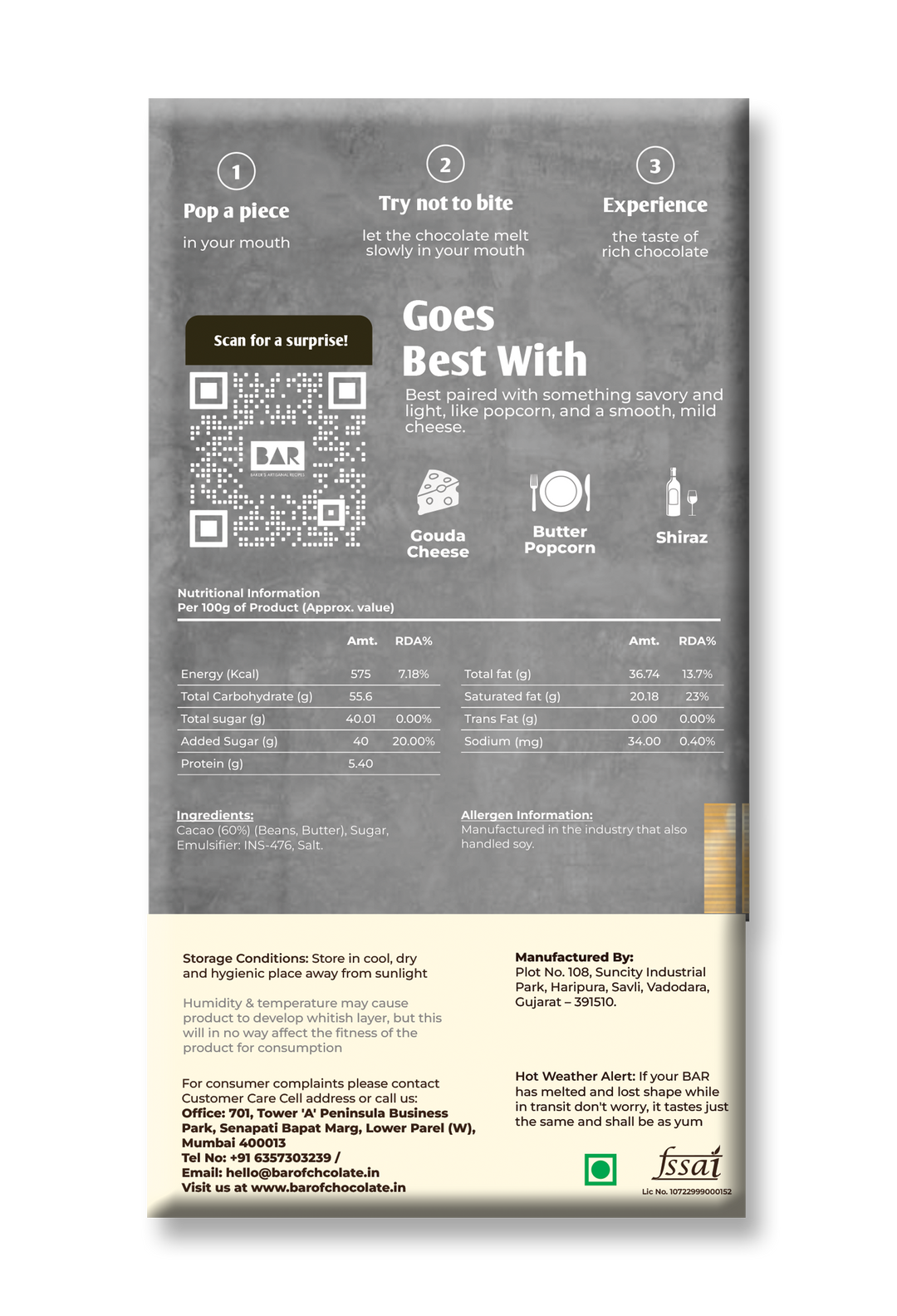 BAR Dark 60% – Idukki Origin Dark Chocolate – 80 gm