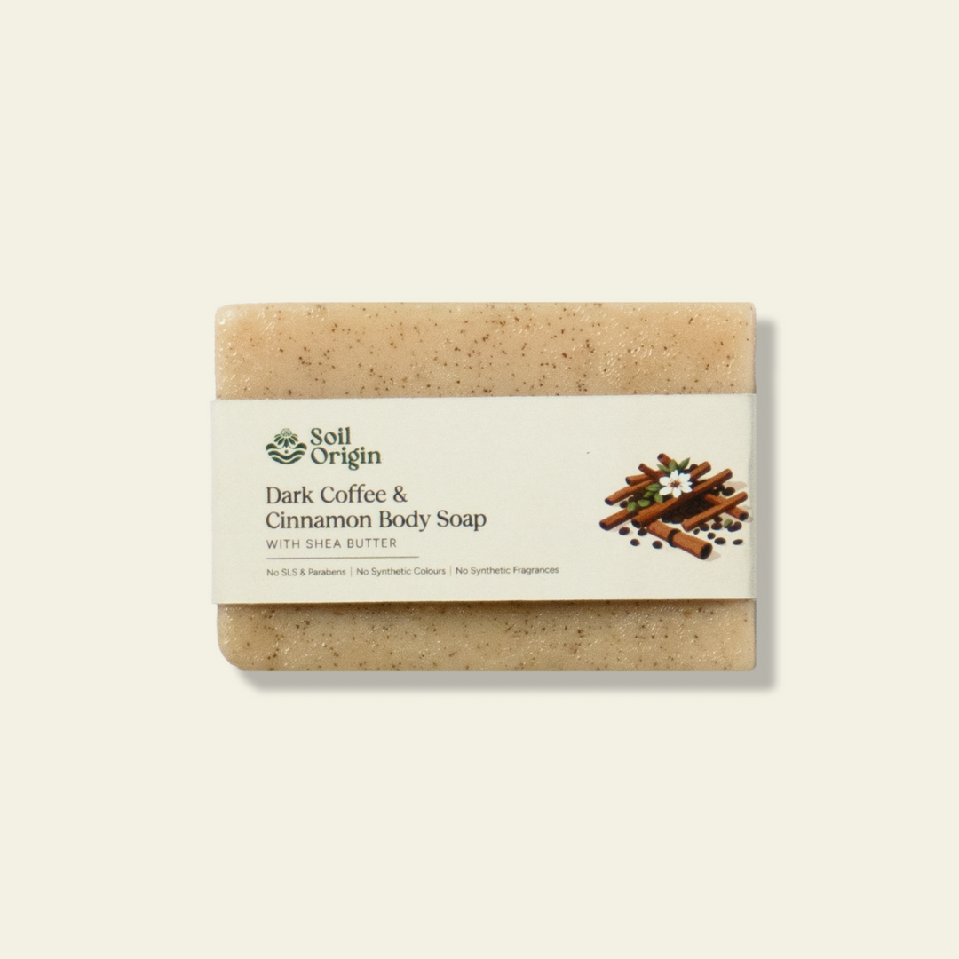 Soil Origin ⁠Dark Coffee and C⁠innamon Body Soap With Shea Butter - 100Gm
