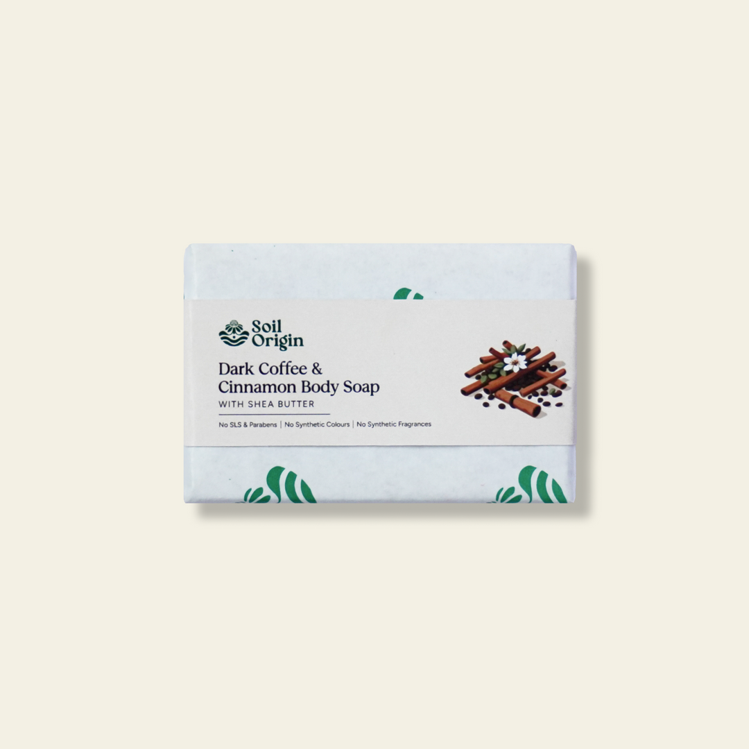 Soil Origin ⁠Dark Coffee and C⁠innamon Body Soap With Shea Butter - 100Gm