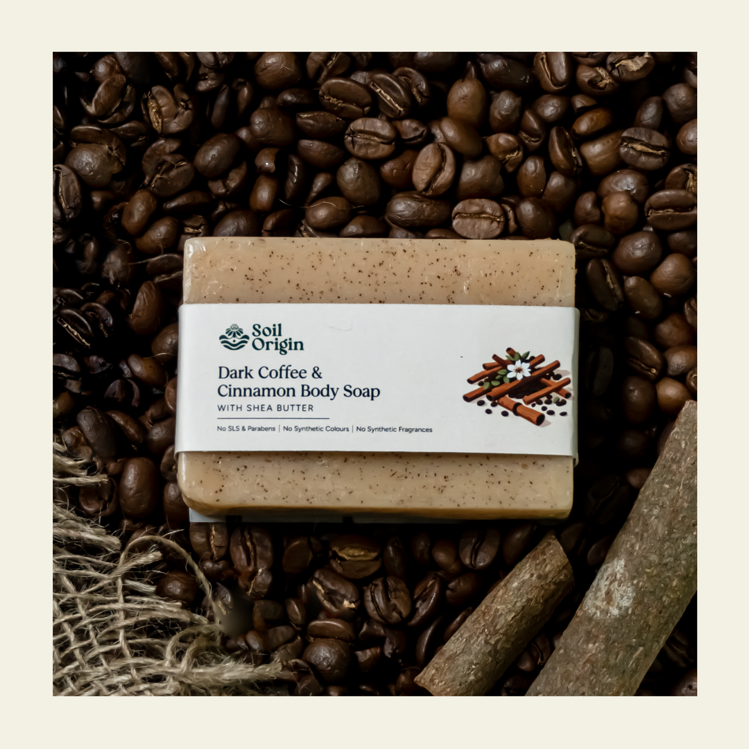 Soil Origin ⁠Dark Coffee and C⁠innamon Body Soap With Shea Butter - 100Gm