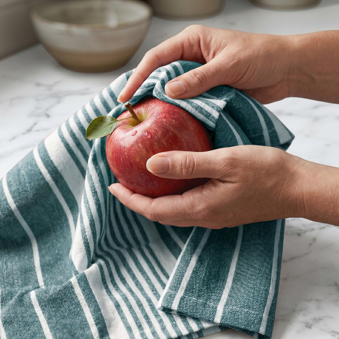 Striped & Checked Cotton Dish Towels ( Set of 3)
