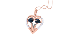 Diamond By Tilesh Diamond Heart Pendant – Family Love Design with Enamel Detail