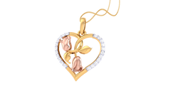 Diamond By Tilesh Tulip Heart Pendant – Romantic Floral Design with Diamond Accents