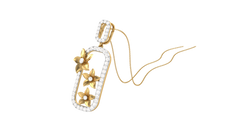 Diamond By Tilesh Floral Cascade Pendant with Diamond Accents – Contemporary Nature-Inspired Design