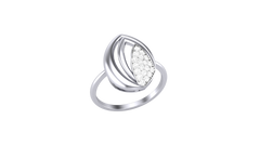 Diamond By Tilesh Diamond Leaf Motif Ring – Nature Inspired Pavé Design