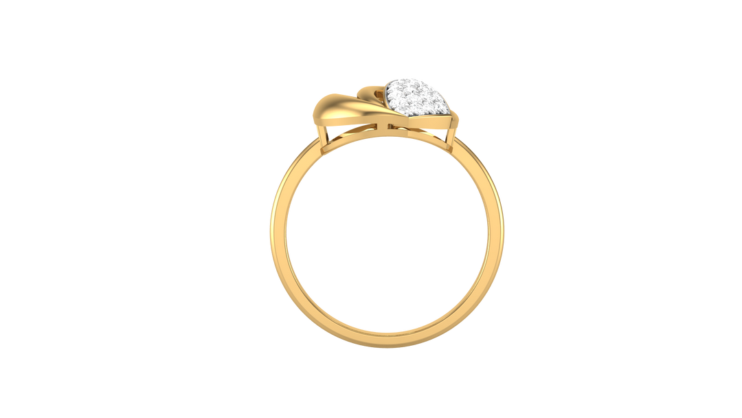 Diamond By Tilesh Diamond Leaf Motif Ring – Nature Inspired Pavé Design