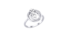 Diamond By Tilesh Elegant Floral Cluster Diamond Ring - Modern Concentric Circle Design