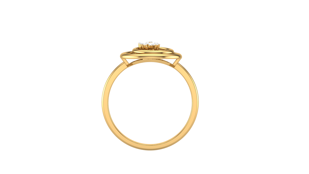 Diamond By Tilesh Elegant Floral Cluster Diamond Ring - Modern Concentric Circle Design