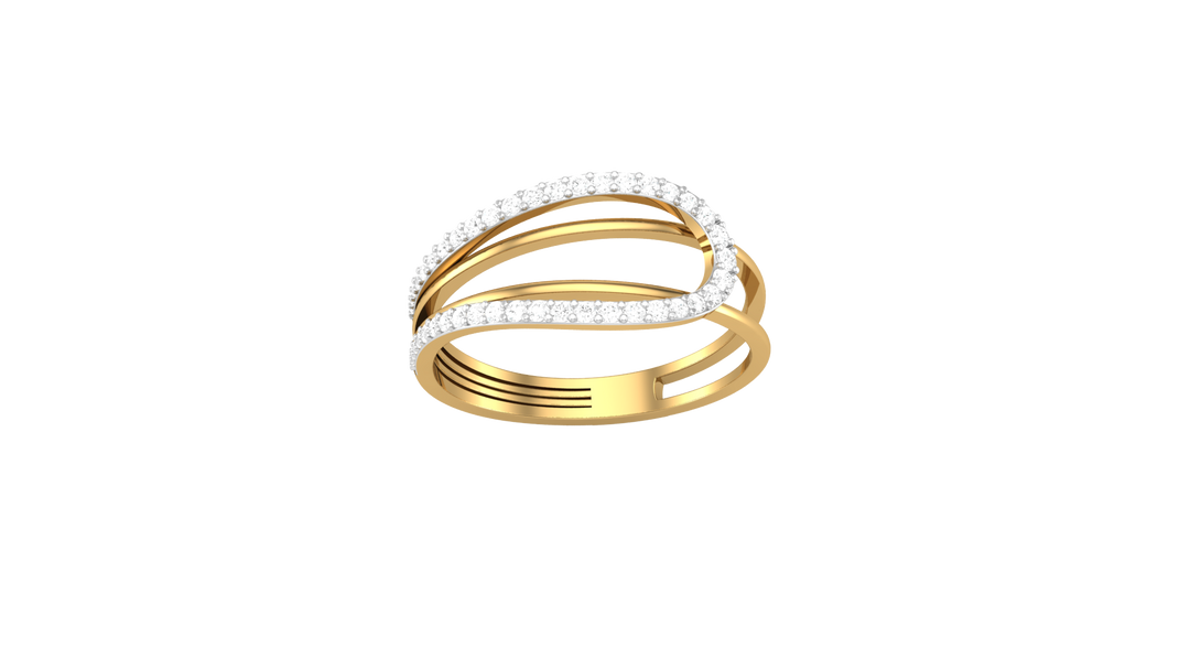 Diamond By Tilesh Contemporary Diamond Wave Ring – Sleek Open Band Design