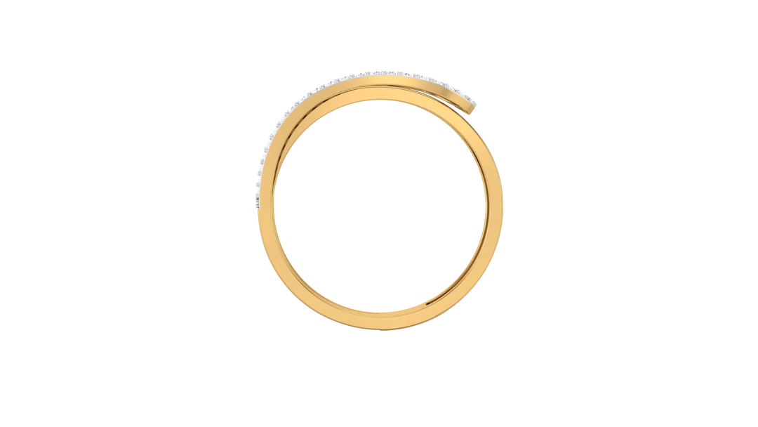 Diamond By Tilesh Contemporary Diamond Wave Ring – Sleek Open Band Design