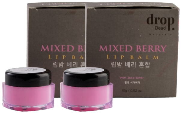 DropDead Naturals Mixed Berry Lip Balm | Shea Butter | Pack of 2, 15 g
