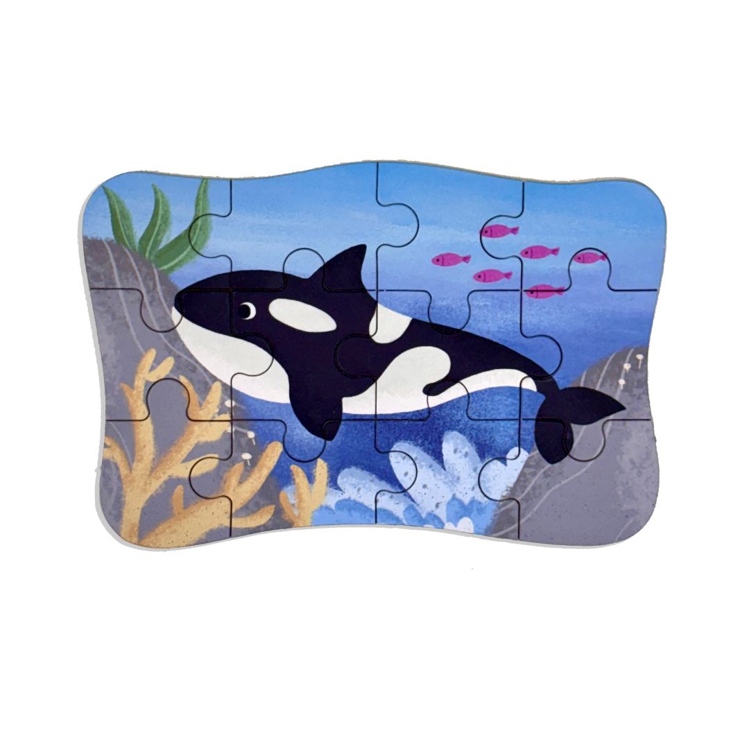 Wudly Wooden Progressive Puzzle Metal Box sea creature