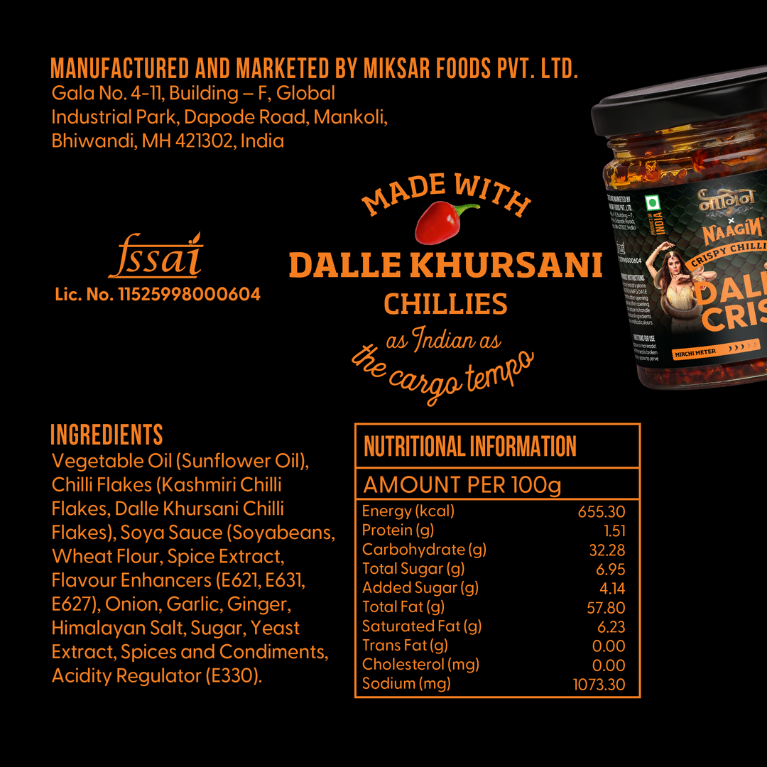 NaaginxNaagin Dalle Crisp Chilli Oil - Crunchy, Spicy Indian Sichuan pepper