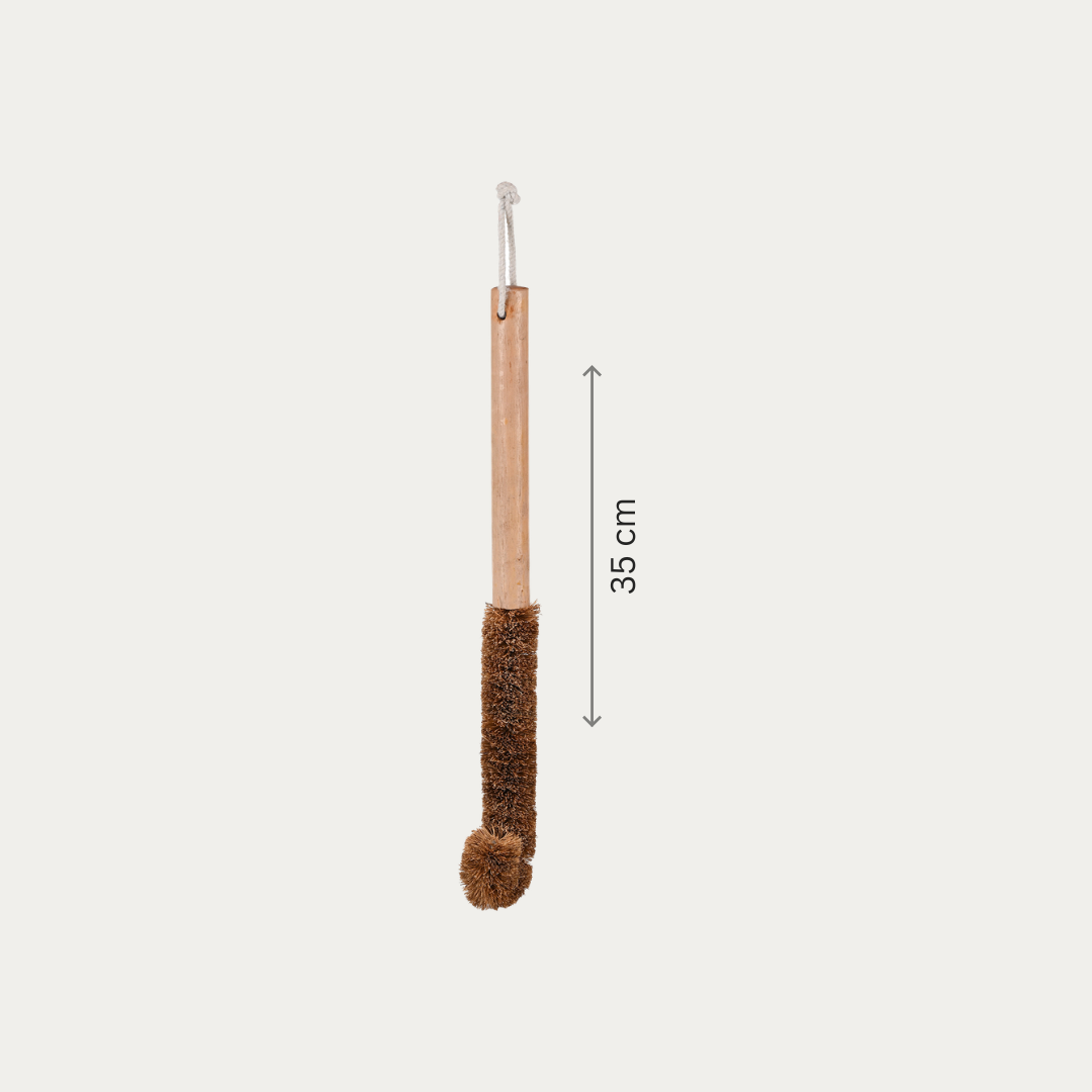 OIKO Coir Water Bottle Cleaner with Wooden Handle