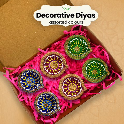 Bombay Greens Decorative Clay Diyas