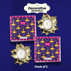Bombay Greens Decorative Metal Diyas Pack of 2