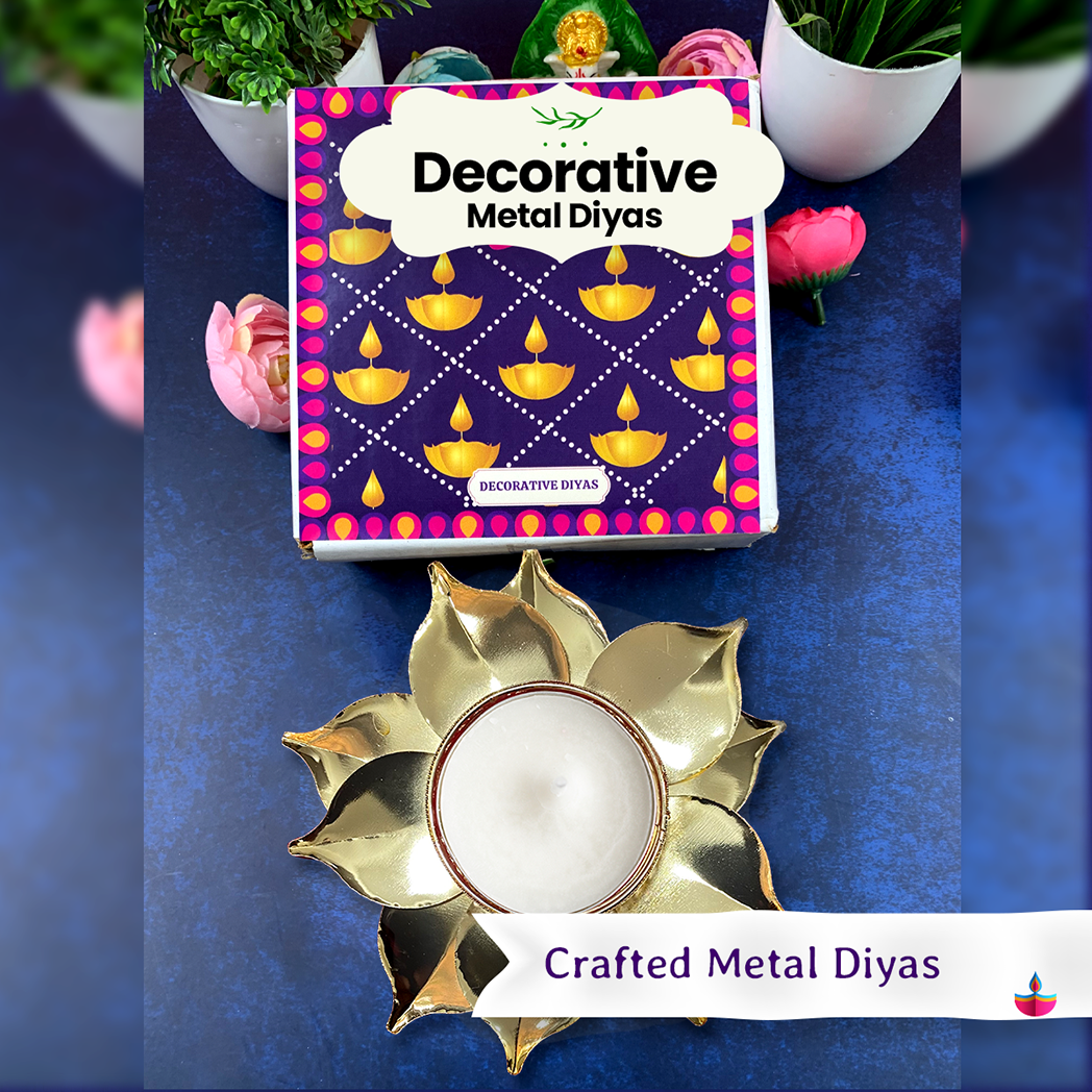 Bombay Greens Decorative Metal Diyas Pack of 2