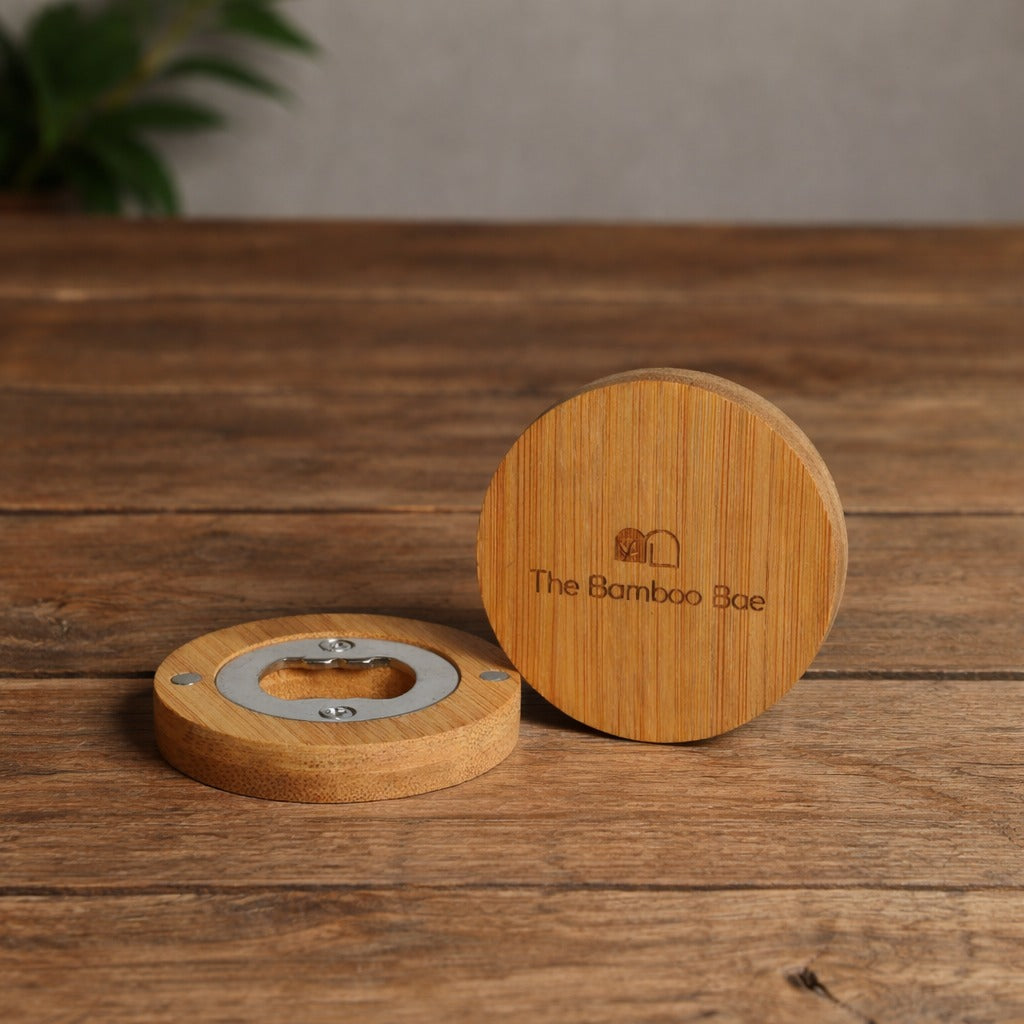 Eco-Friendly Bamboo Fridge Magnet – Minimalist Magnetic Stopper
