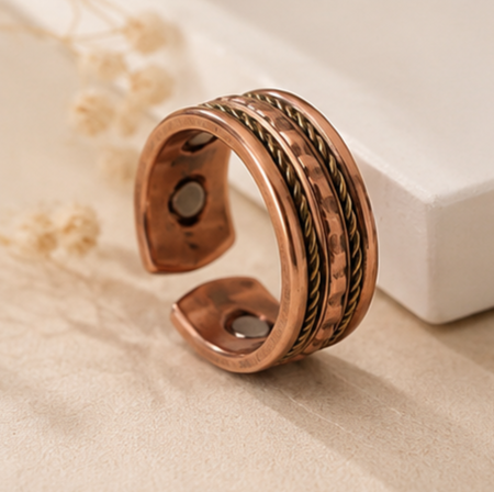 Bamboology Trends Adjustable Copper Magnetic Elite Ring for Men & Women | Pure Copper Ring with Magnets | Ayurvedic Wellness Ring