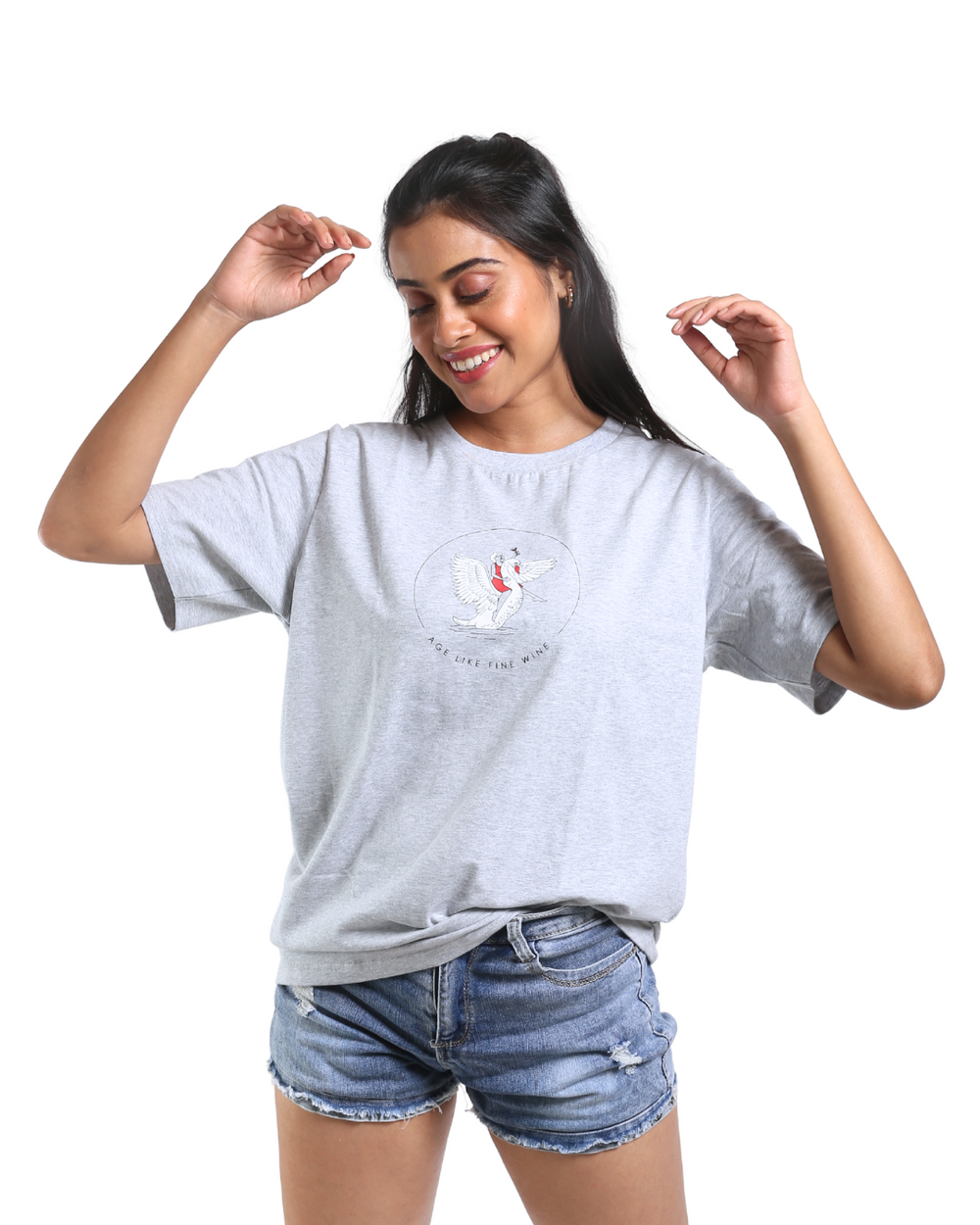 Organic Cotton Graphic Printed Relaxed Fit T-shirt In Grey