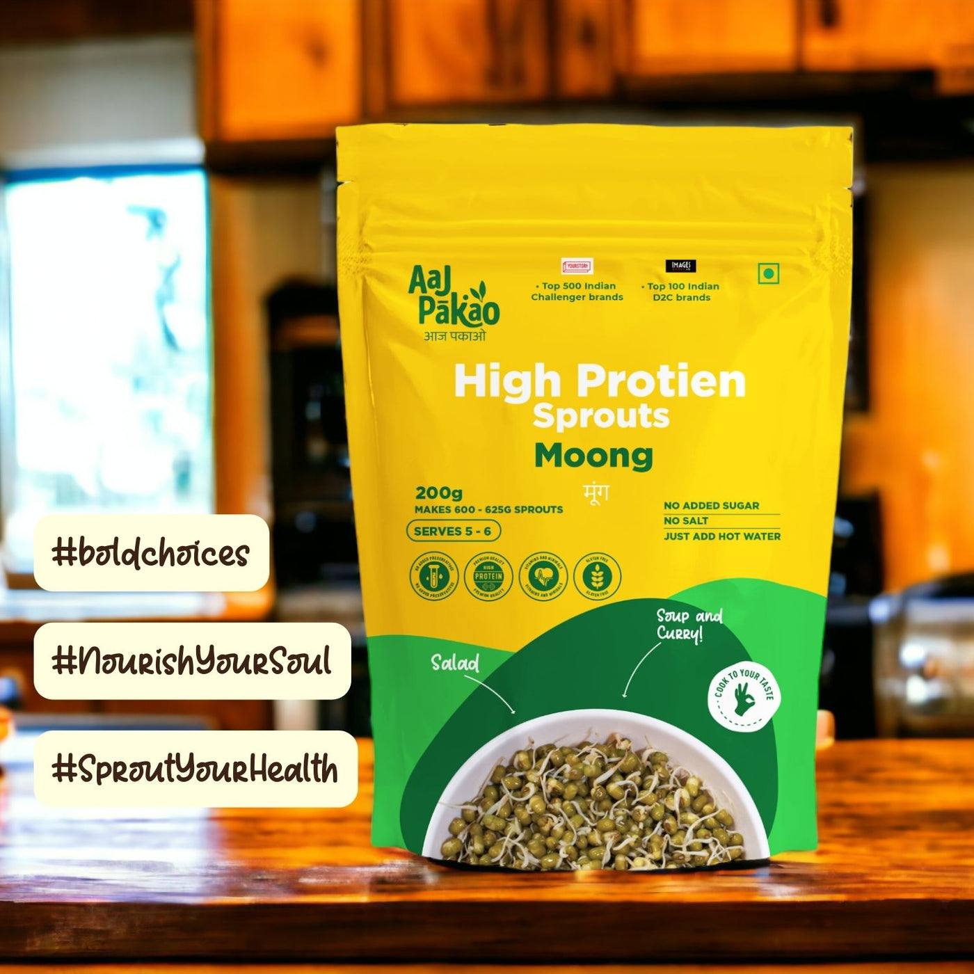 Dehdrated Moong Sprouts, pack of 3, 600 grams