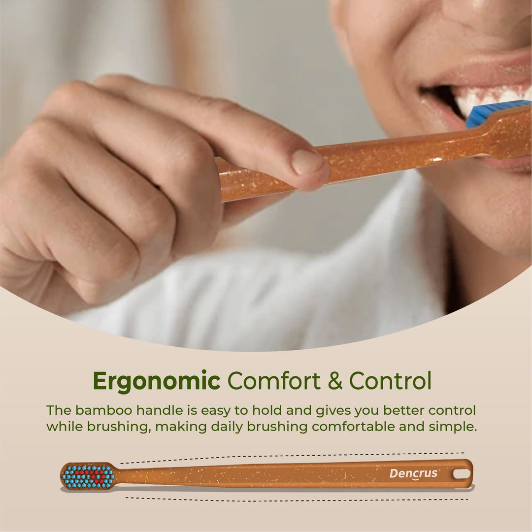 DENCRUS Charcoal Toothpaste & Octa Clean Bamboo Toothbrush | Oral Care Combo | Mint Freshness & Gentle Clean Combo - Suspire