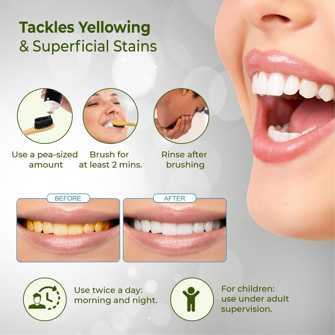 DENCRUS Charcoal Toothpaste & Octa Clean Bamboo Toothbrush | Oral Care Combo | Mint Freshness & Gentle Clean Combo - Suspire