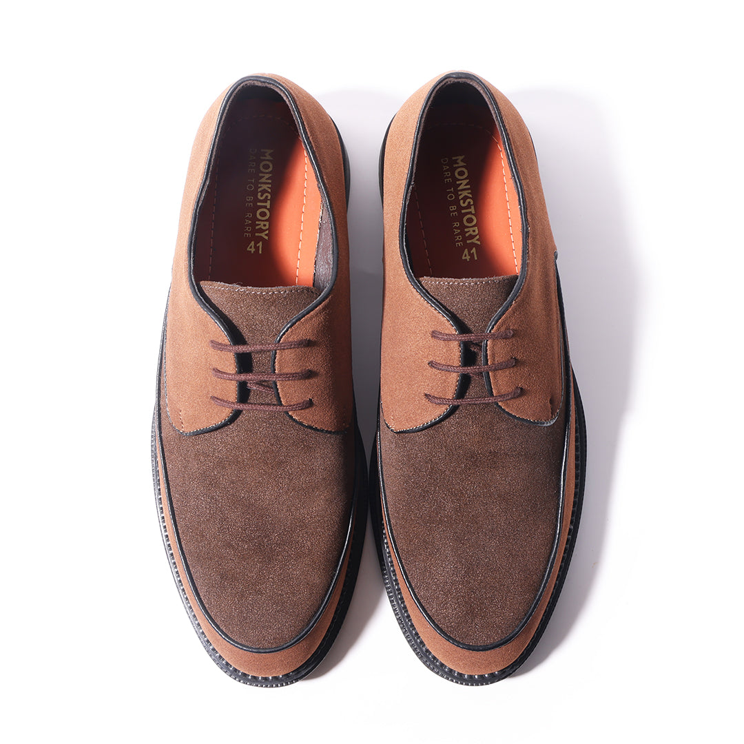 Monkstory Atelier 1860 Dual Tone Derby Lace-Ups – Brown & Tan