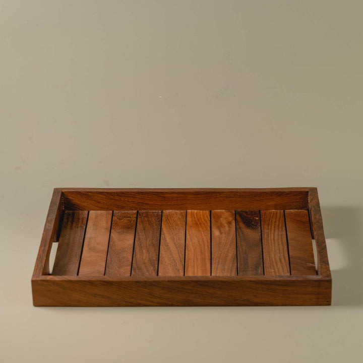 Araana Home Dhaari Large Striped Wooden Serving Tray
