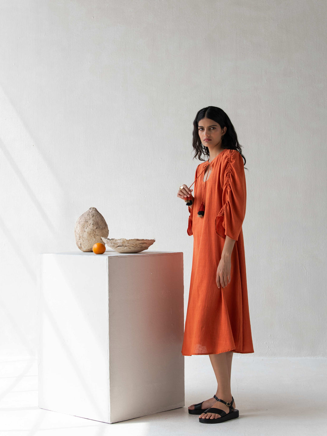 Dhwani Choksi Aline Dress with Puffed Sleeves - Suspire