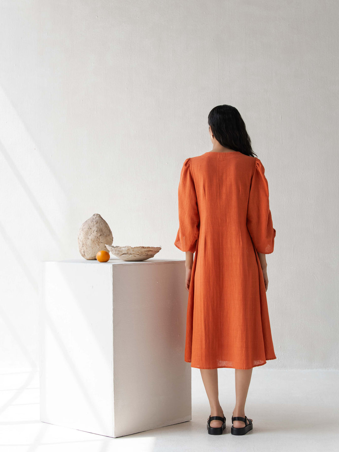 Dhwani Choksi Aline Dress with Puffed Sleeves - Suspire