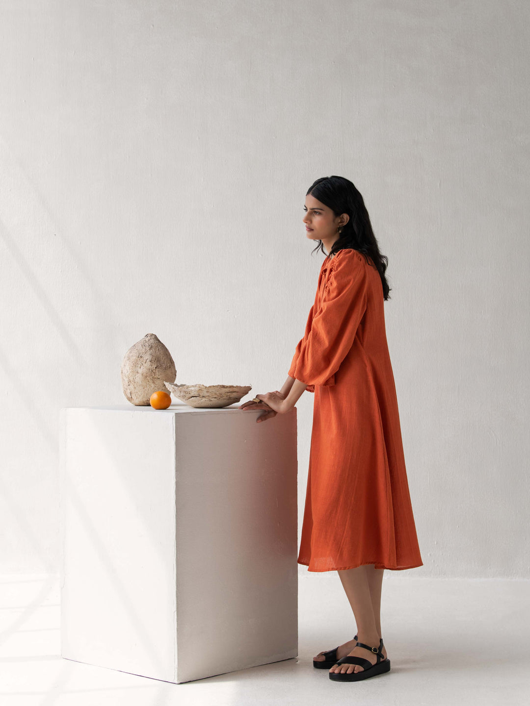 Dhwani Choksi Aline Dress with Puffed Sleeves - Suspire