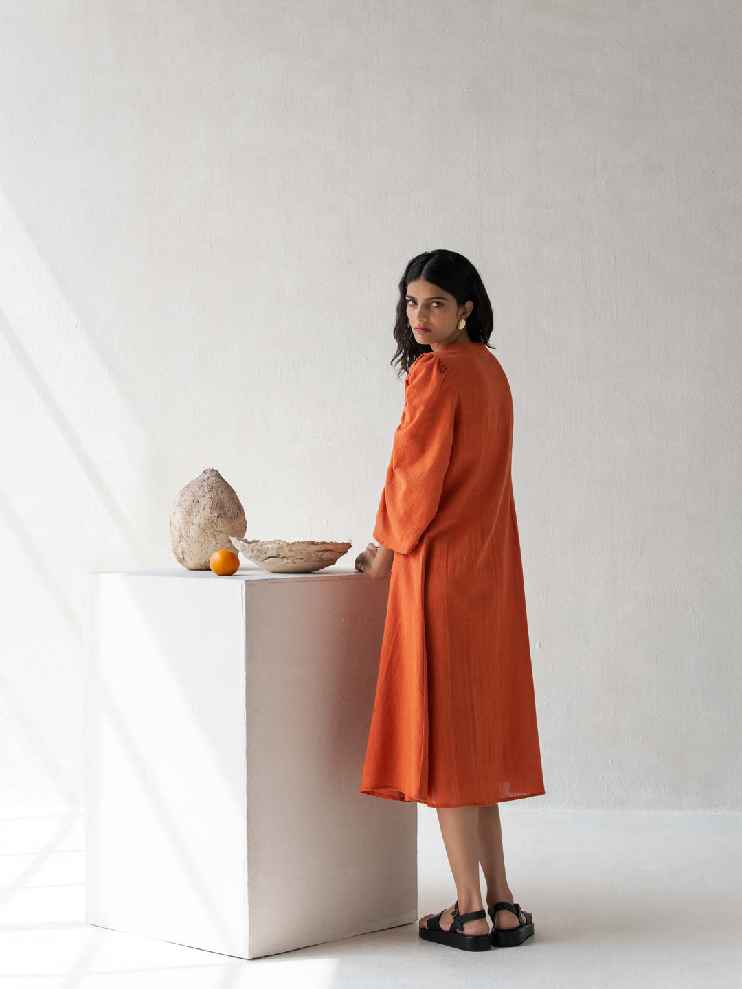 Dhwani Choksi Aline Dress with Puffed Sleeves - Suspire