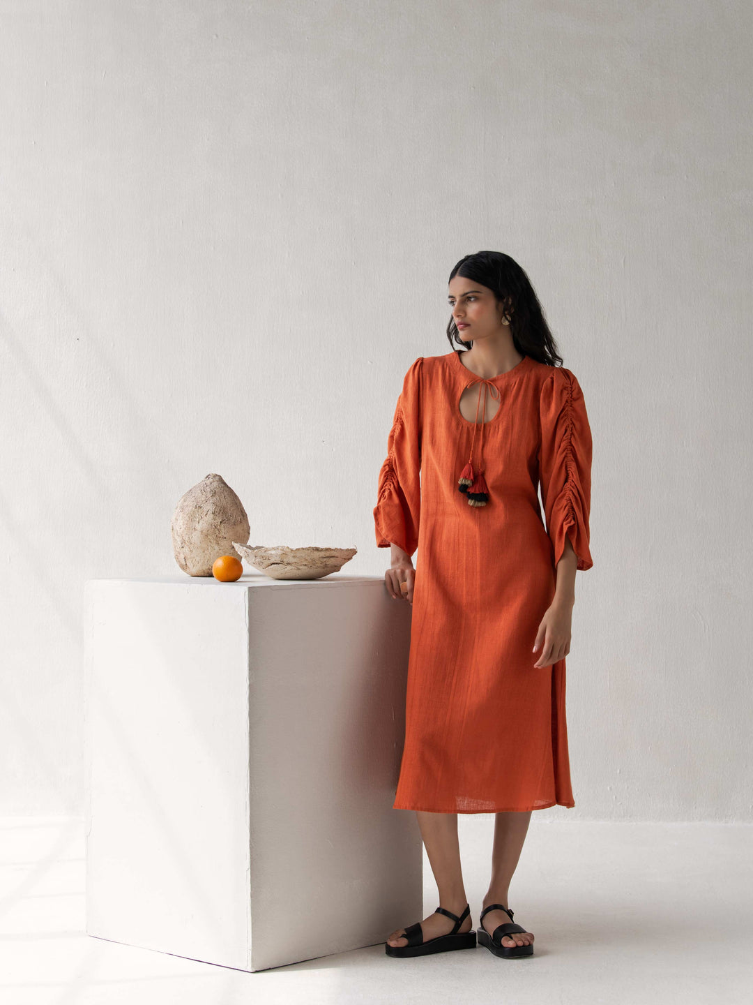 Dhwani Choksi Aline Dress with Puffed Sleeves - Suspire