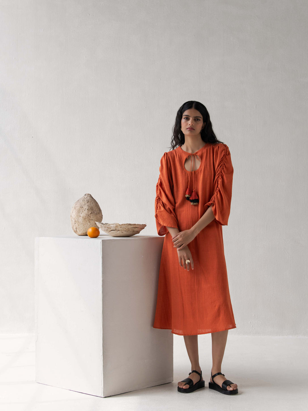 Dhwani Choksi Aline Dress with Puffed Sleeves - Suspire