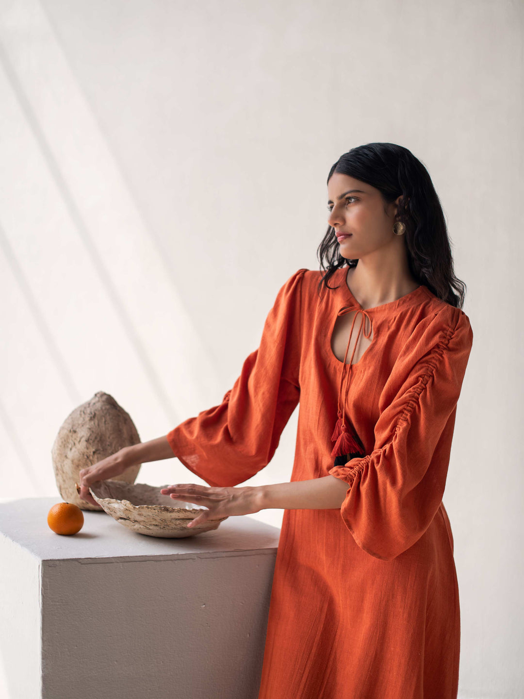 Dhwani Choksi Aline Dress with Puffed Sleeves - Suspire