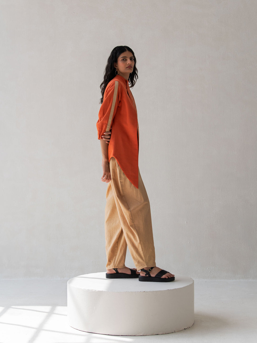 Dhwani Choksi Dhoti Pants - Dark Beige - Suspire