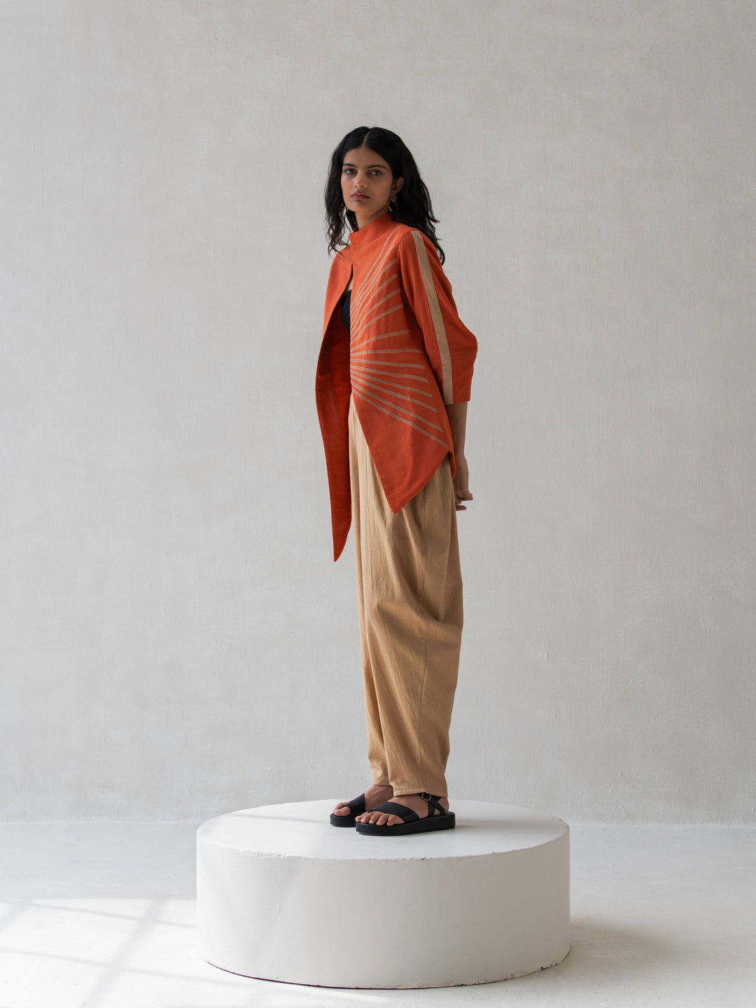 Dhwani Choksi Dhoti Pants - Dark Beige - Suspire