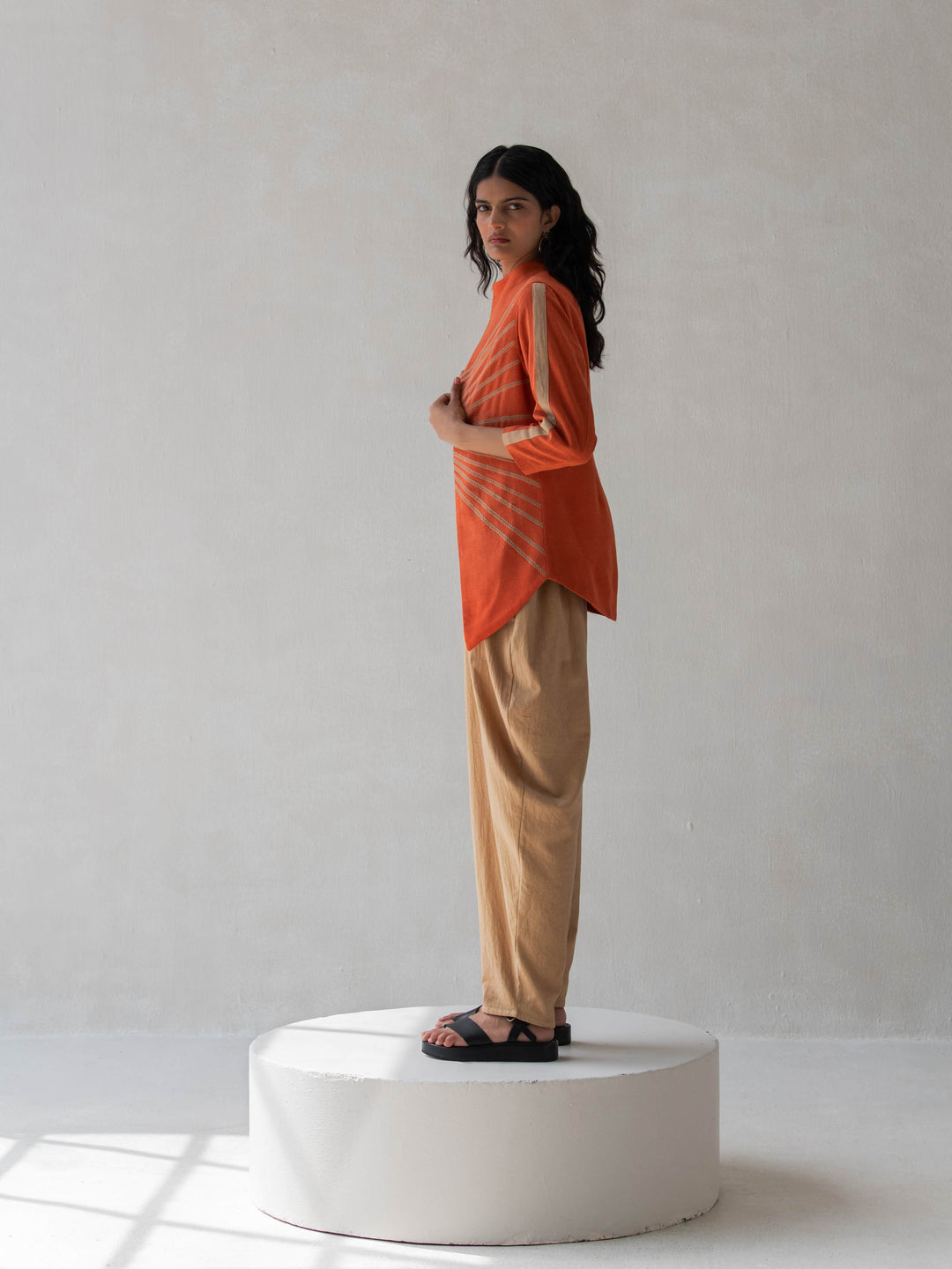 Dhwani Choksi Dhoti Pants - Dark Beige - Suspire